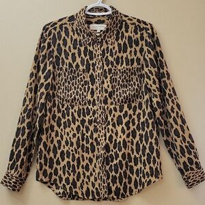 Leopard Print Button-Up Shirt By Jones New York Sport